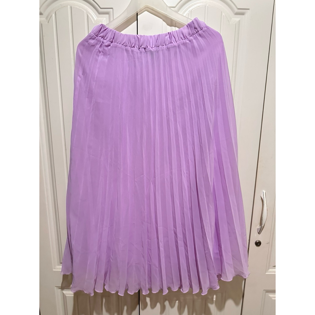 [ZARA] Lavender Pleated Midi Skirt