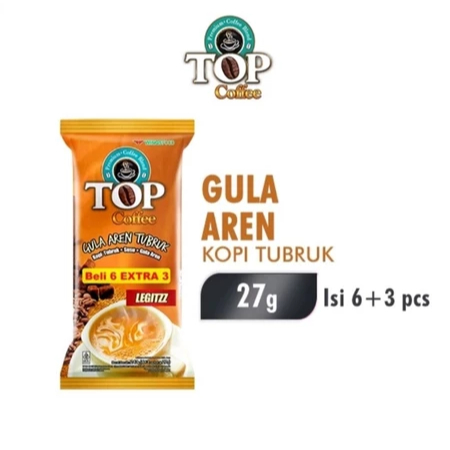 TOP Kopi Tubruk Gula Aren - 9 Sachet x 27g - Kopi+Susu+Gula Aren