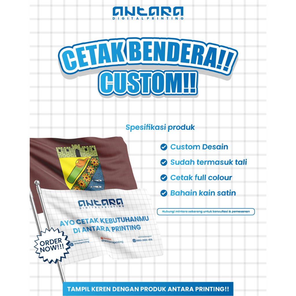 Bendera Kain Custom I Bendera Komunitas I Custom Bendera Kain I Cetak Custom Bendera Kain MURAH | AN