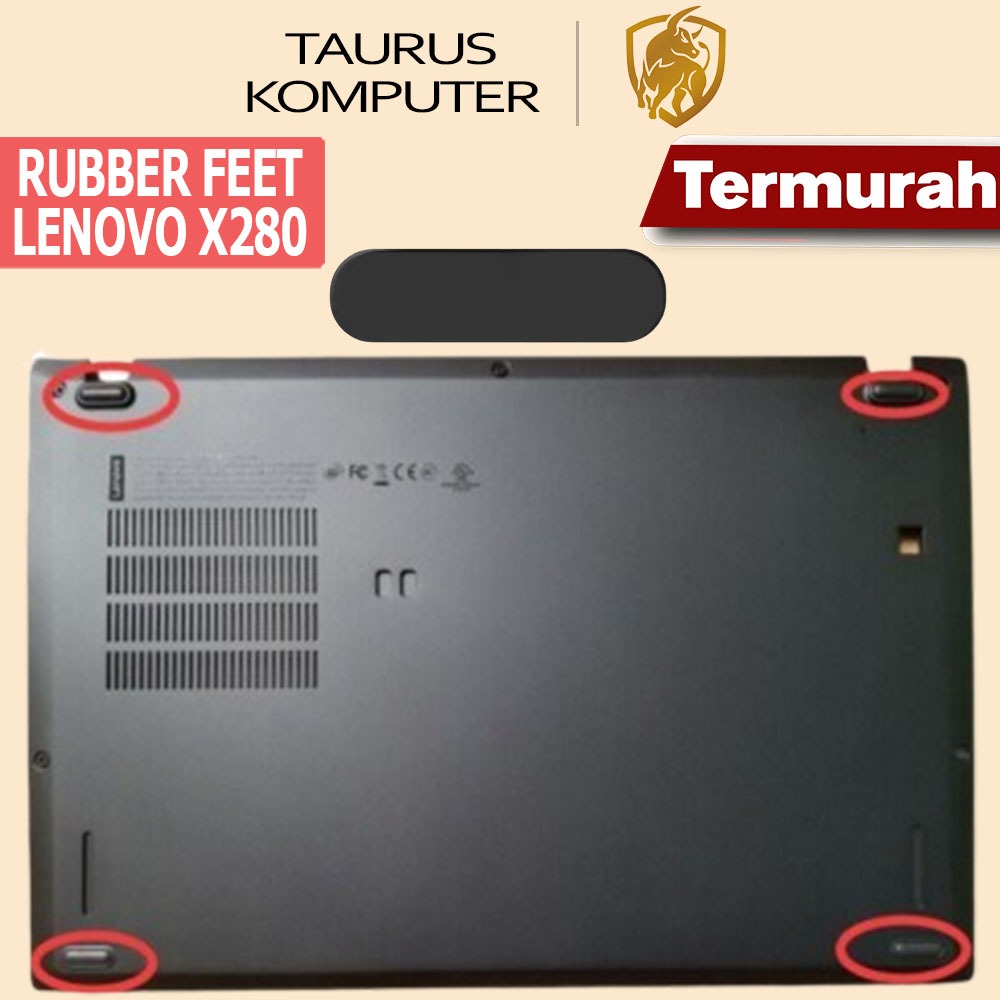 Karet Alas Kaki Rubber Bawah Laptop Lenovo Thinkpad X280 X 280 Feet Pad Bottom Case Anti Slip Licin