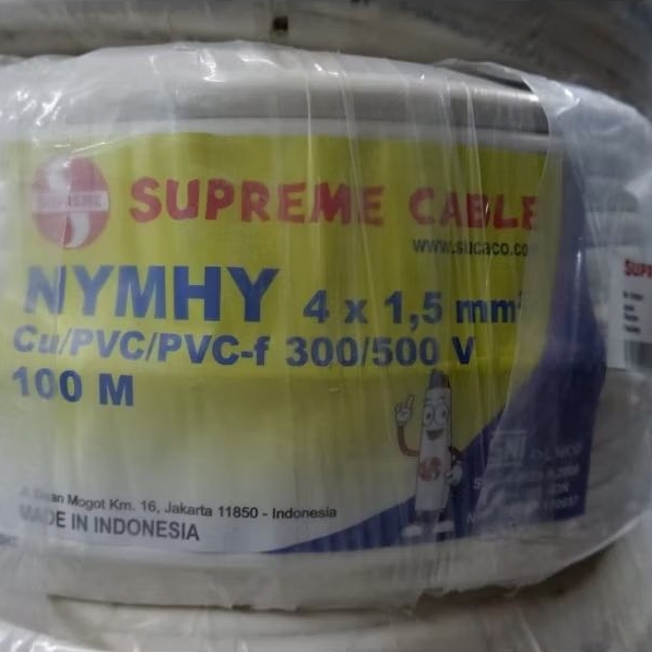 Kabel Serabut isi 4 NYMHY/NYYHY 4x1,5mm SUPREME @50meter Kabel NYMHY 4x1,5 4x1.5 mm 4X1.5mm SUPREME