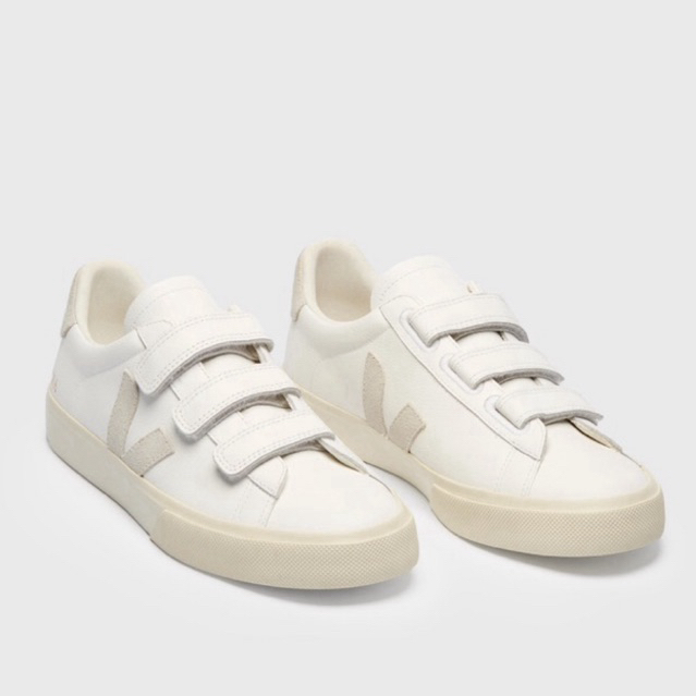 Veja Velcro Recife White Natural Original Resmi