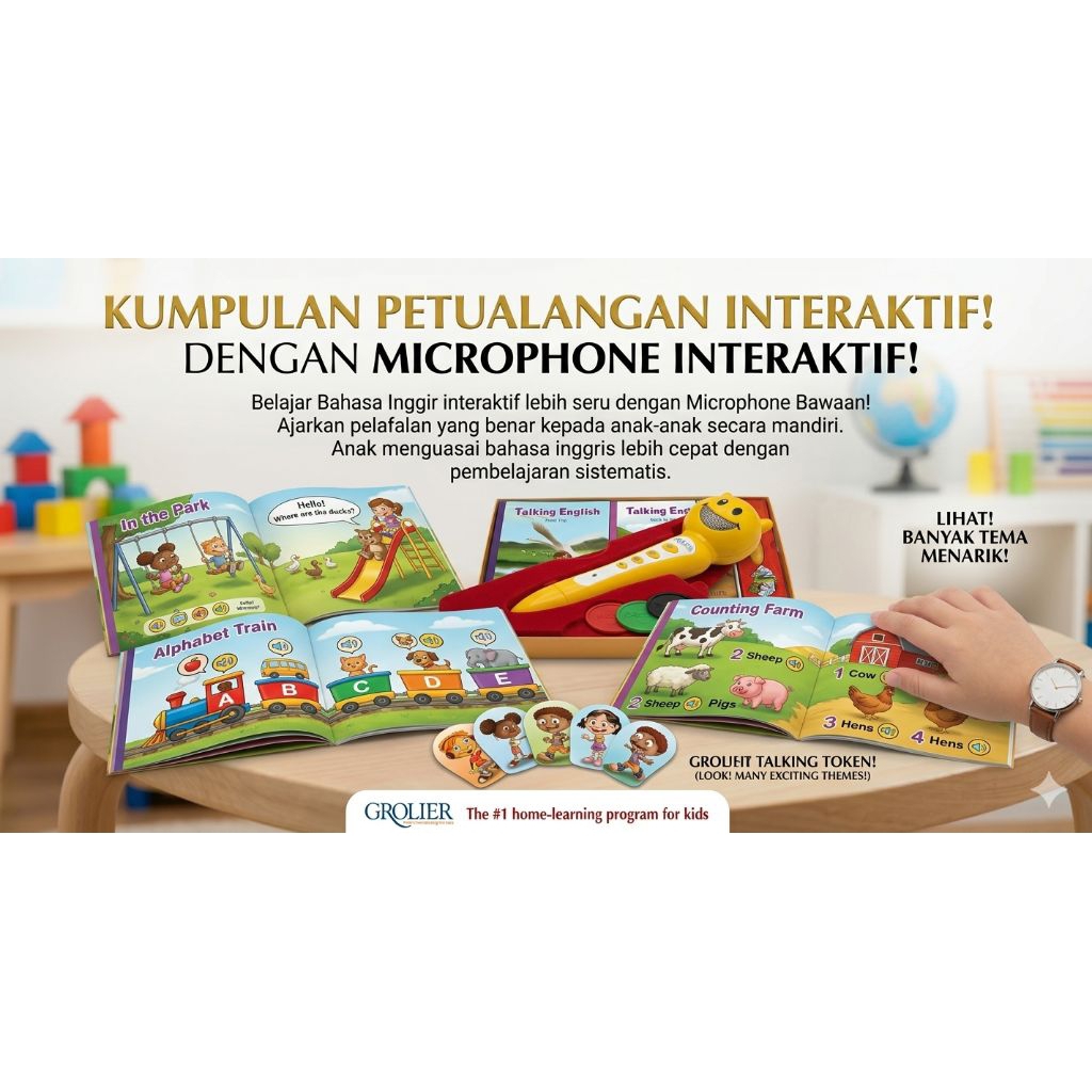 edukasi anak berbahasa inggris branded GROLIER| preloved | bekas