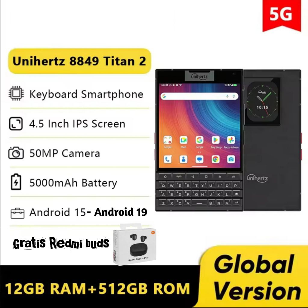 unihertz titan 2 12/512gb 5G nfc qwerty smartphone imei beacukai