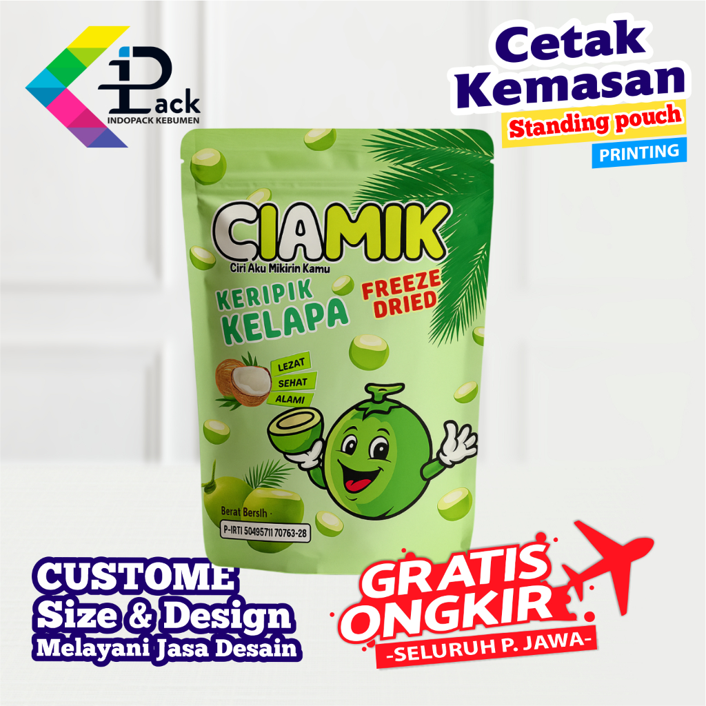 CETAK PLASTIK STANDING POUCH 14X23 CUSTOME | PRINTING KEMASAN | PERCETAKAN KEMASAN PLASTIK