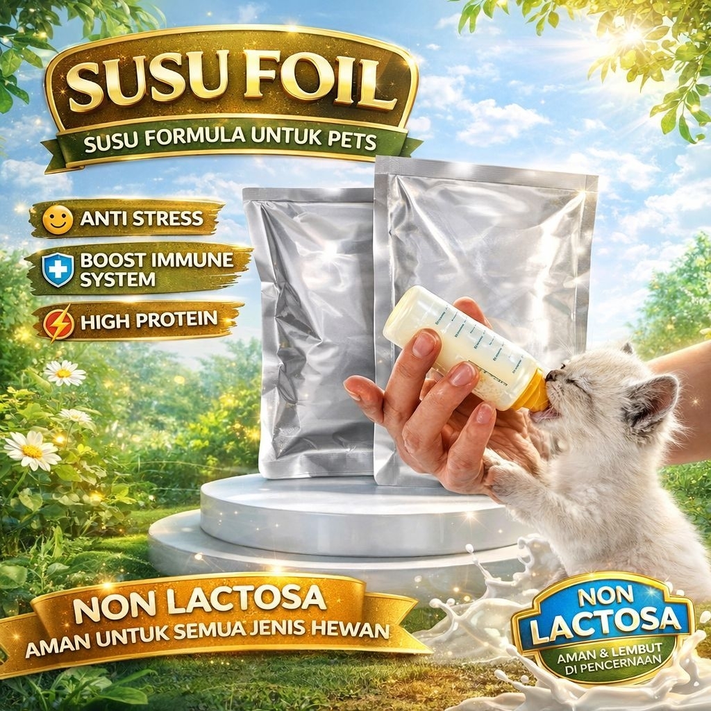 SUSU FOIL - Susu Kucing Plus Vitamin Non Laktosa Susu Kitten Bayi Kucing PLUS Vitamin Penggemuk Kuci