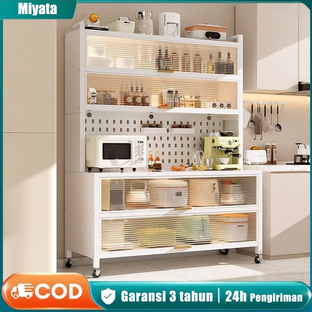 Rak Dapur Dengan Pintu Tertutup Full Besi Lemari Rak Lemari Dapur Minimalis Rak Dapur Serbaguna Rak 