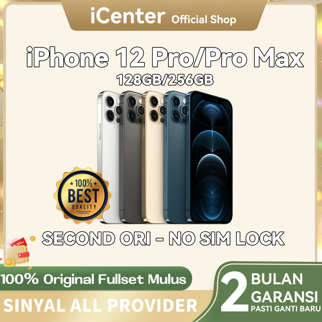 iPhone 12 Pro Max / 12 Pro 128GB/256GB Second Fullset Mulus LCD 100% Original No Recond No Refurb Go