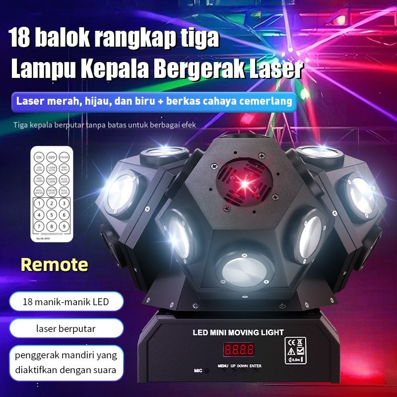 Moving Head Spider Beam Light Lampu Disco Lampu Panggung Fullcolor Spider Lights Laser Strobe RGBW 9