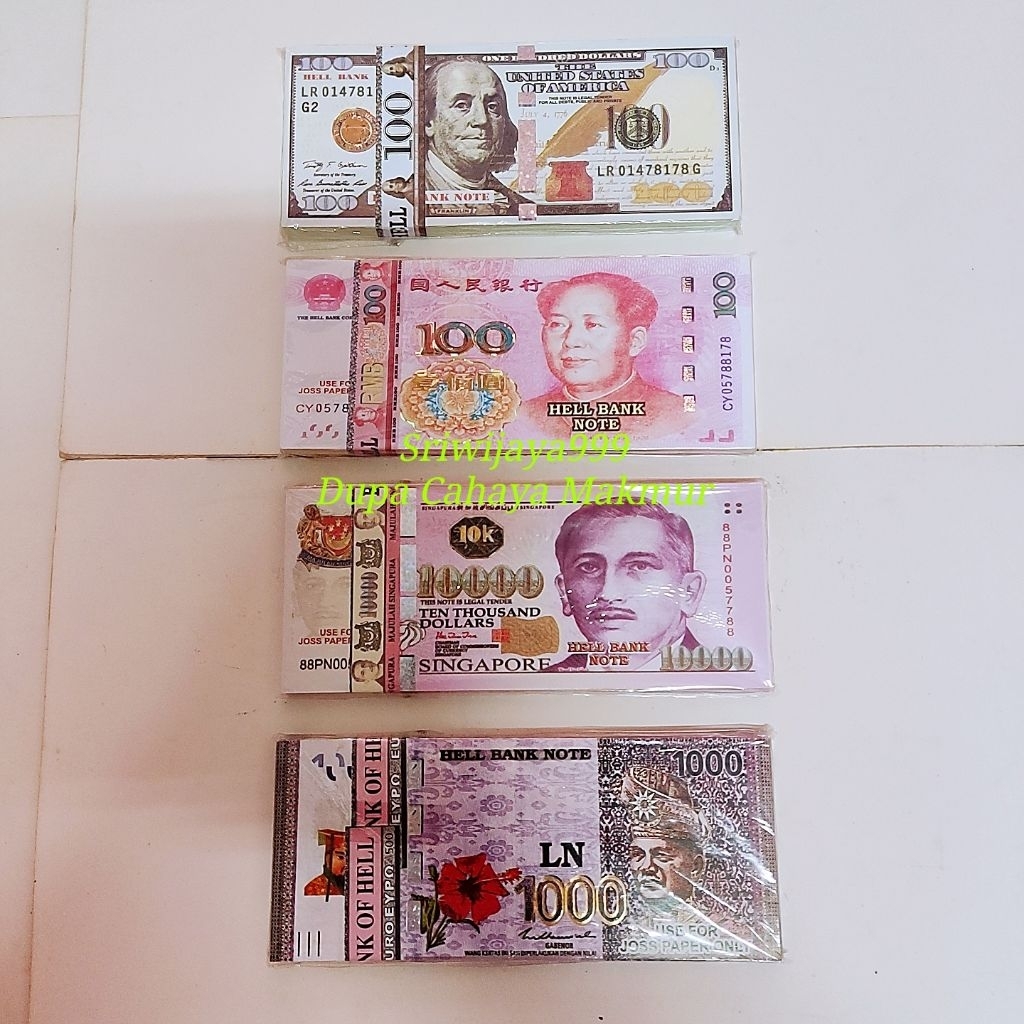 Duit Uang Kertas Sembahyang Leluhur (Cepi Dolar Valas )