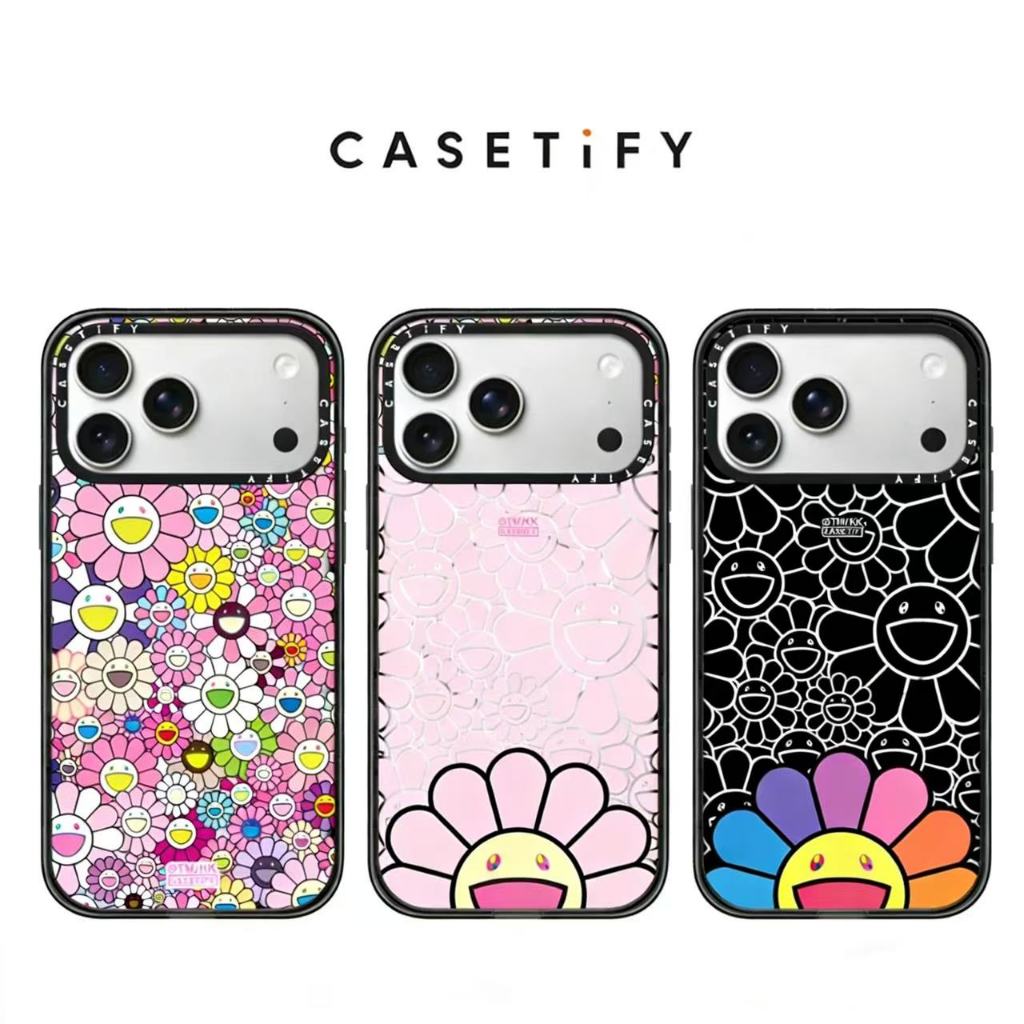 READY INDONESIA] Casing HP CASETiFY Takashi Murakami Bunga Matahari, Anti Jatuh Full Cover Cermin, C