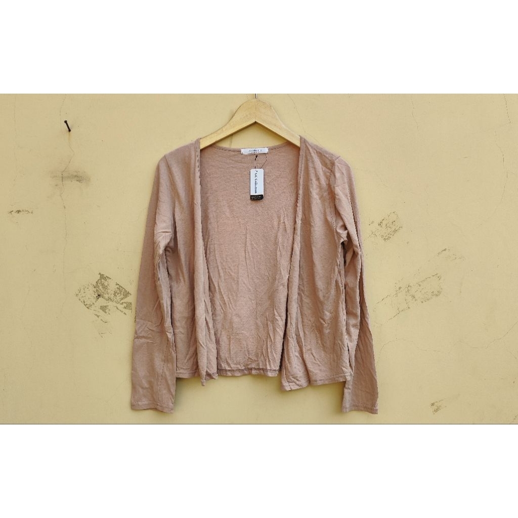 loveholic - atasan outer cardi wanita lengan panjang coklat muda