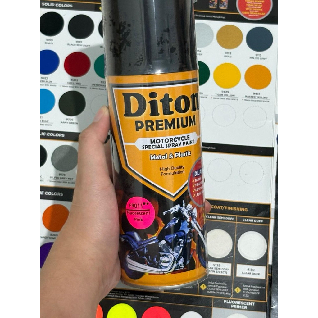 Pilox Diton Premium Stabilo Fluorescent Menyala Nyala || Cat Semprot Body Motor Rangka Motor&Velg Mo
