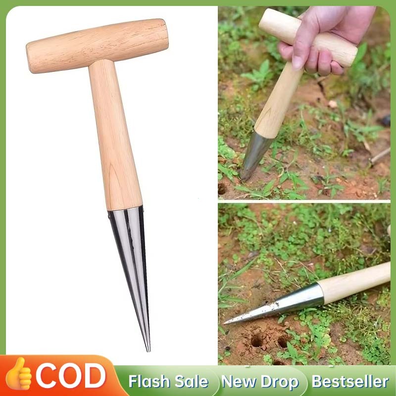 28CM Alat Tanam Benih Bahan Stainless Alat Penanam Benih Alat Penanaman Tanaman Alat Penabur Benih T