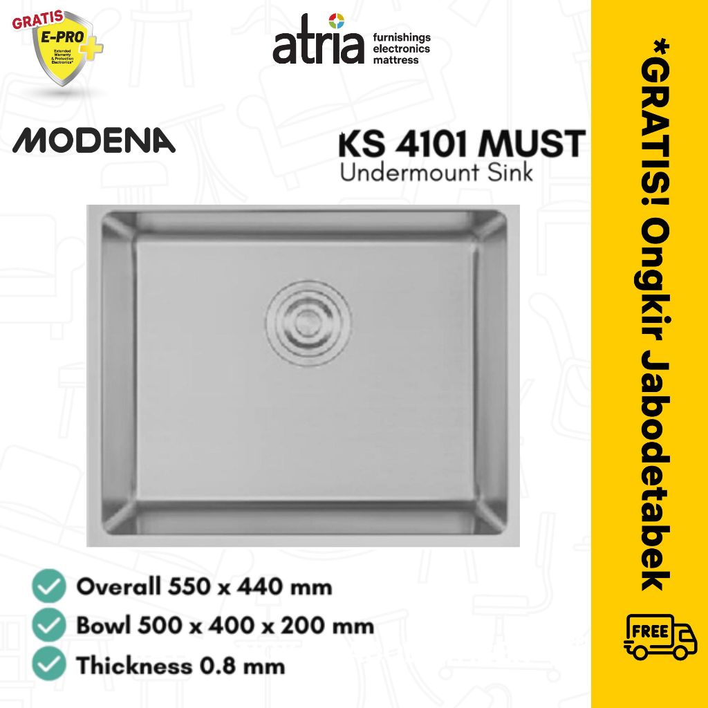 MODENA KS 4101 MUST sink pencuci piring stainless steel