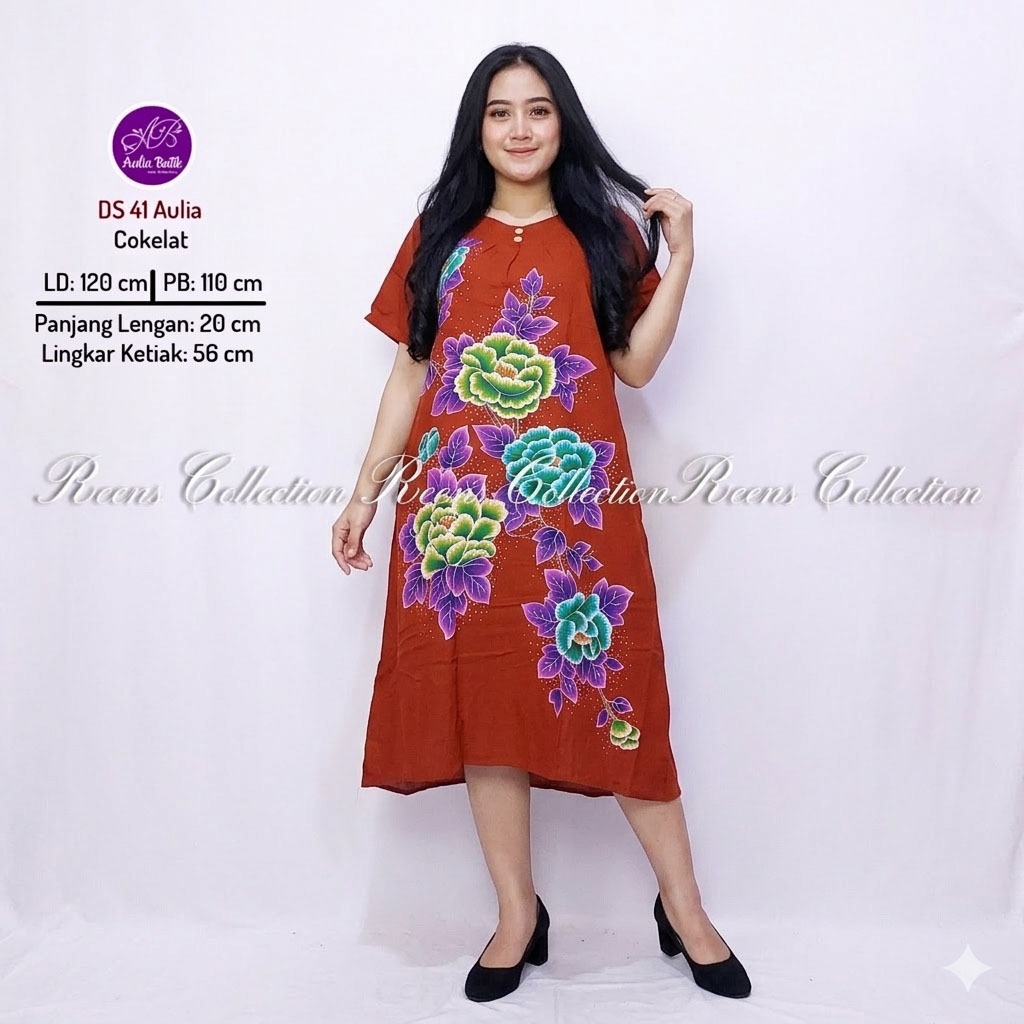 Aulia Batik Daster 41 Daster Sikak Batik Print Lengan Pendek Di Bawah Lutut Tidak Busui