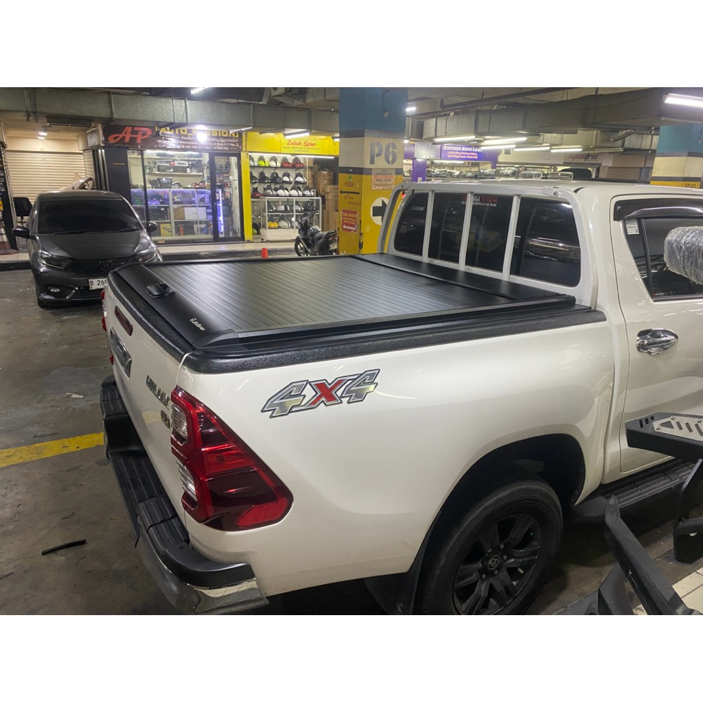 Tutup bak rollerlid hilux double cabin tanpa potong pagar cabin
