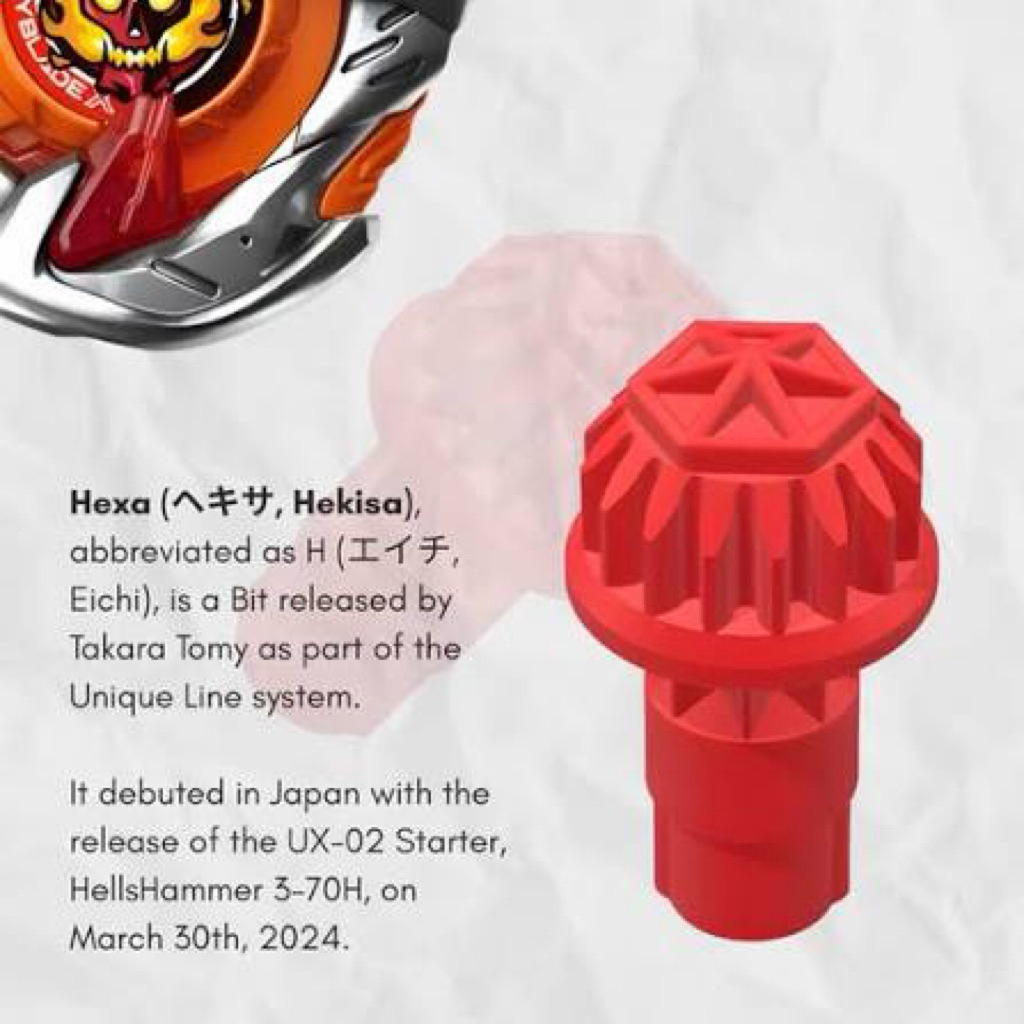 Beyblade X bit Hexa ( META ) UX-02 New sealed. tanpa blade dan ratchet
