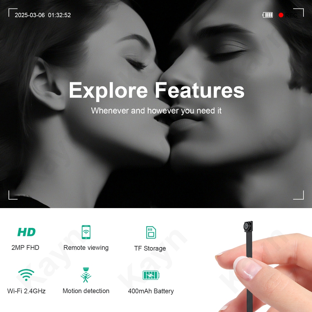 Kamera Mini Tersembunyi Wifi, Kamera Mata-Mata Diy, Kamera Pemantauan Real-Time Untuk Rumah, Kamera