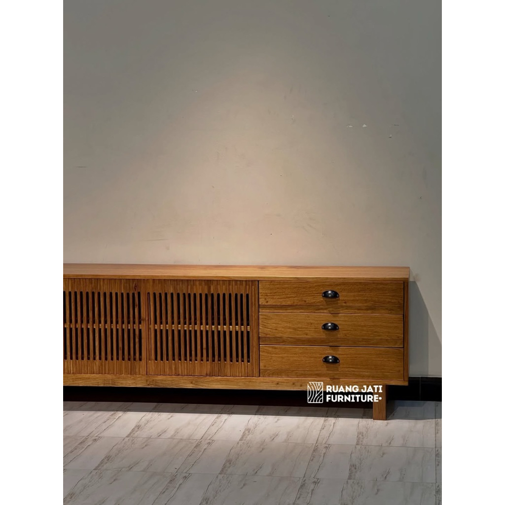 bufet tv jati minimalis / bufet tv jati