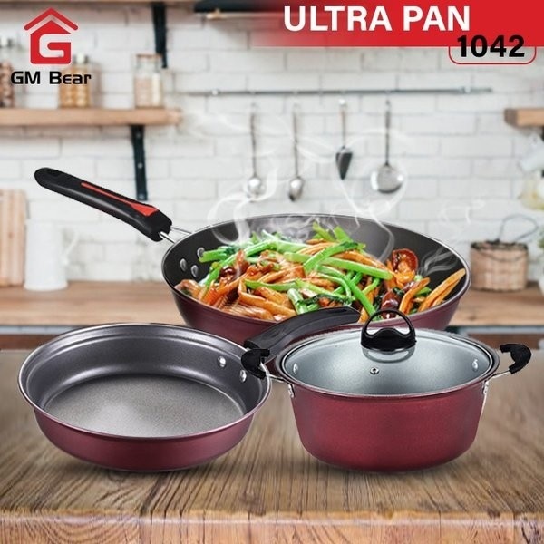 GM Bear 1042 Panci Teflon 3 Set