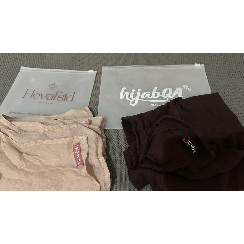Preloved Viscose Hijabqa Coffe dan Hevafsid Eggshell