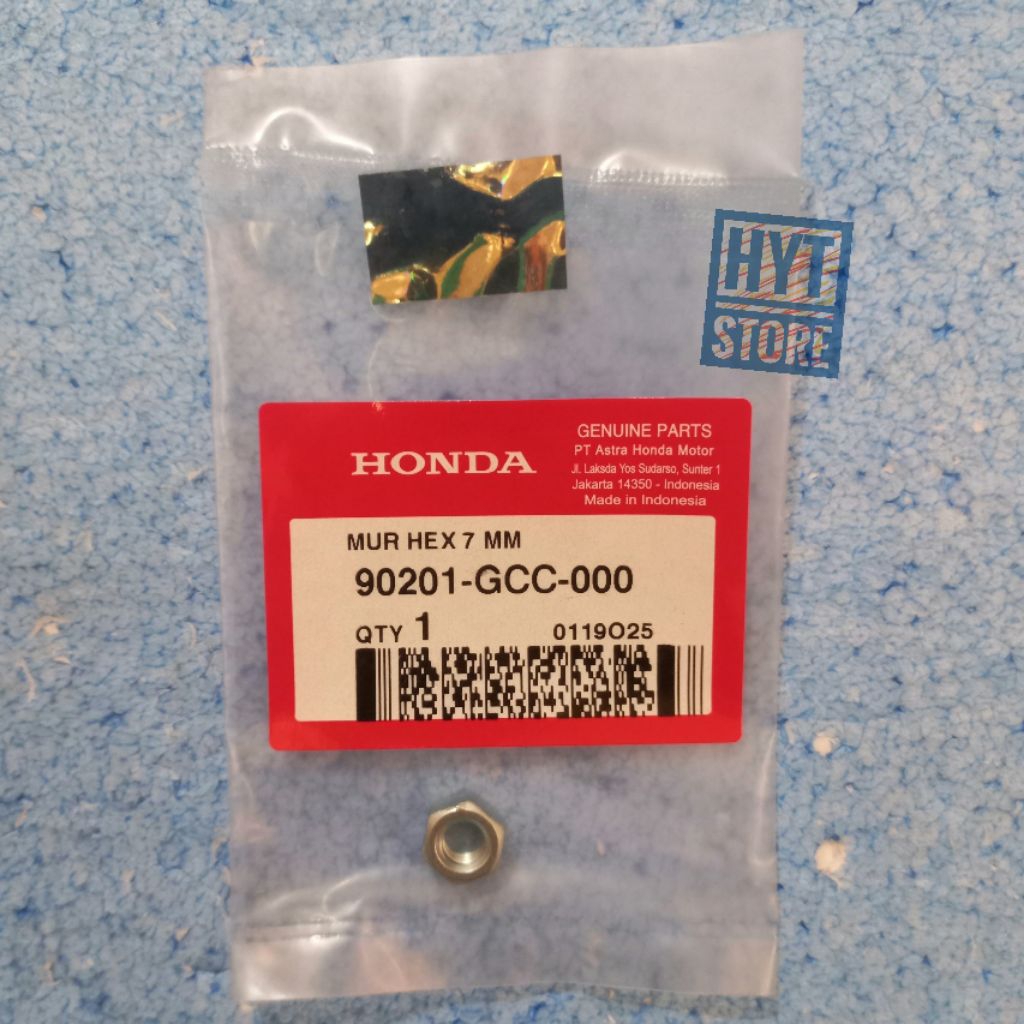 Mur Nut Hex 7MM Mur Baut Tanam Blok Cylinder Head Deksel Vario Beat Scoopy Genio Revo Fi 90201-GCC-0