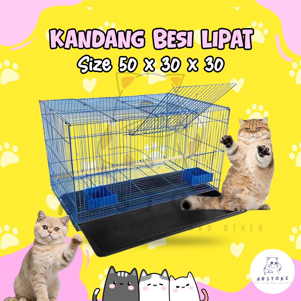 GROSIR KANDANG UMBARAN LIPAT UKURAN 50*35*30 BISA BUAT / KUCING / KELENCI / BURUNG DLL