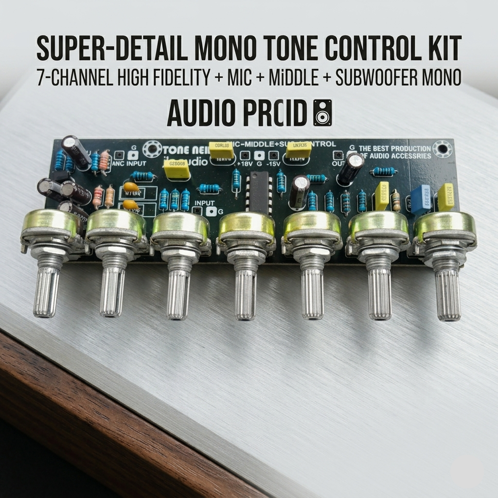 Kit Tone control 7 Potensio Mono.Berkualitas Bagus+Middle+Sub Frequency+Subwoofer+Mic.