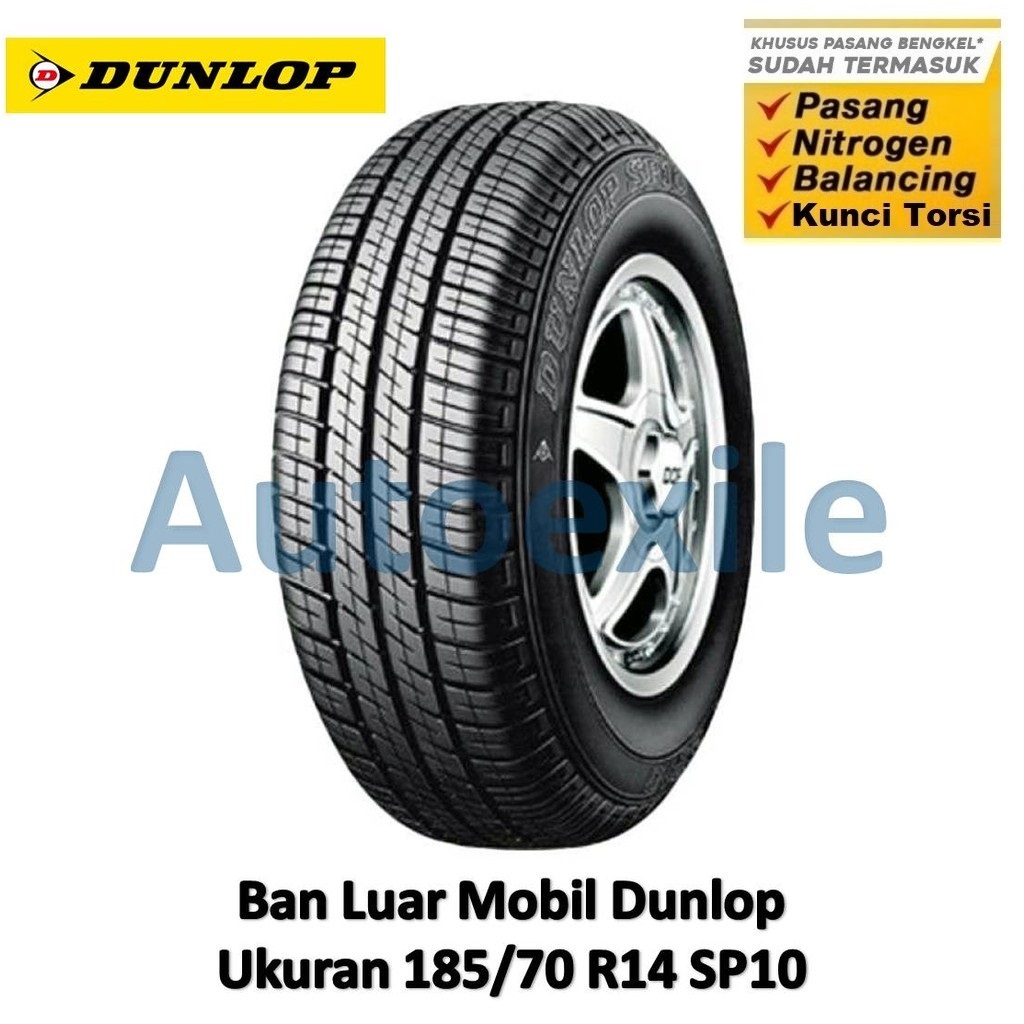Ban Luar Dunlop 185/70 R14 SP10 Tubeless Radial 185/70/R14 Ring 14 Mobil Bisa Pasang Nitrogen Balanc