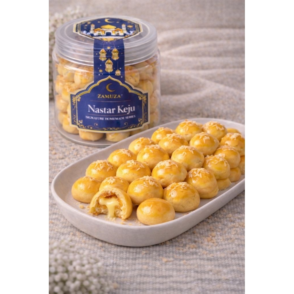 Nastar Keju Premium | Kue Kering Toples Ukuran 400gr | Nastar Keju Lembut Homemade