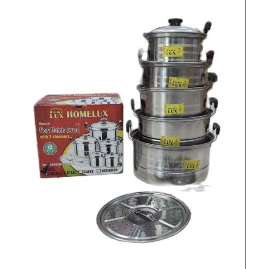 PANCI SET ISI 5 STL HOMELUX TUTUP KACA