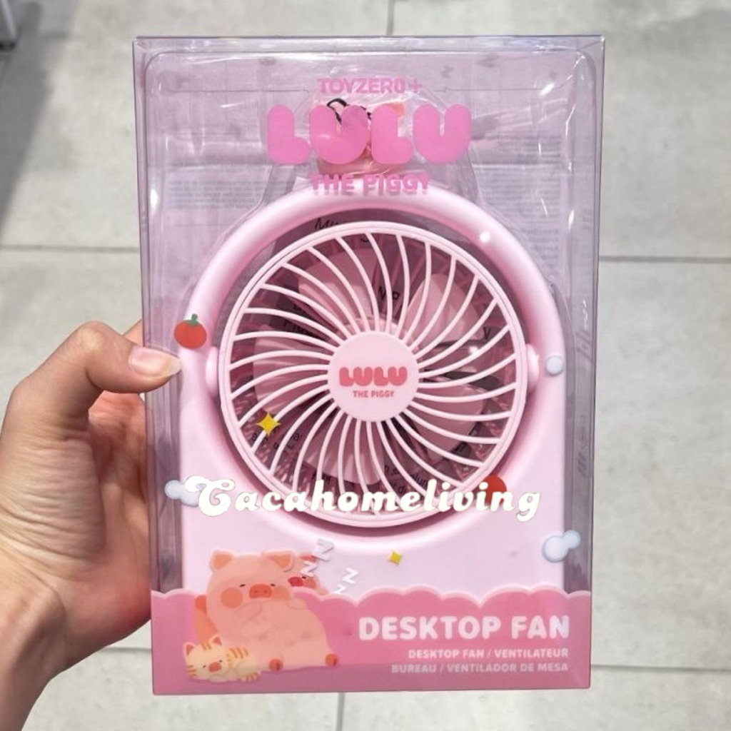 Miniso x Piggy - Foldable Desktop Fan / Kipas Angin Portable (1200mAh) Lulu The Piggy Collections
