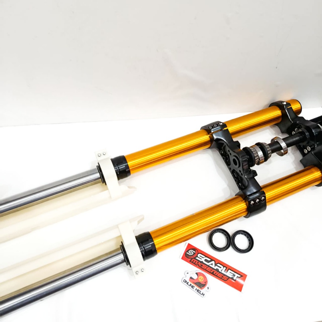 SHOCK DEPAN CNC USD UPSIDE DOWN + BEARING ORIGINAL SCARLET KLX 150 DTRACKER 150 Cross Supermoto