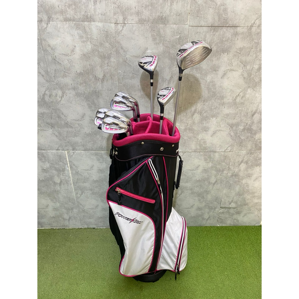 Stick Golf Ladies Powerbilt Shaft Graphite Flek Ladies Fullset Bag Golf Second Original