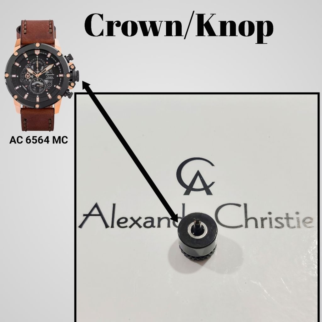 Crown/ Knop Jam Tangan Alexandre Christie AC 6564 MC & 6416 MC