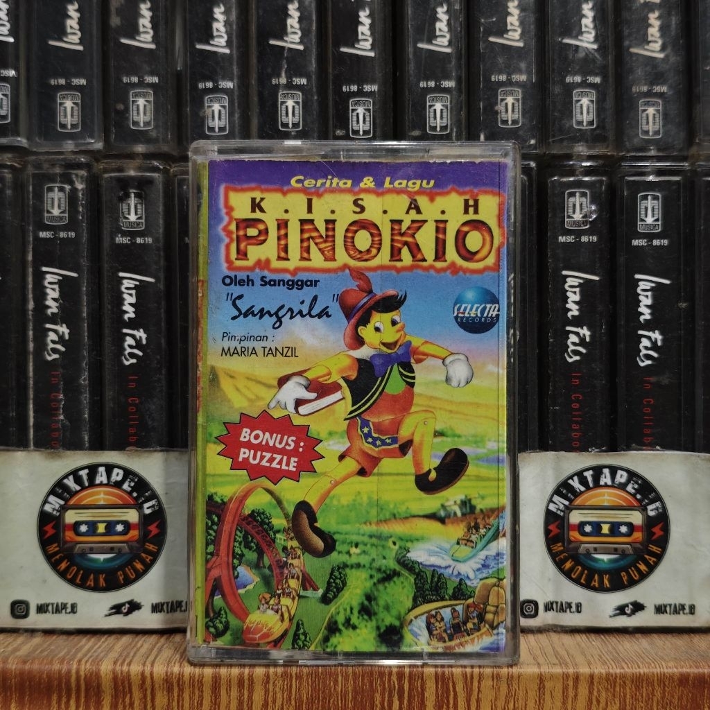 Kaset - Kisah Pinokio - Cerita & Lagu - Radio Tape - Kaset Pita - Radio - Pemutar Kaset - Retro - Cl