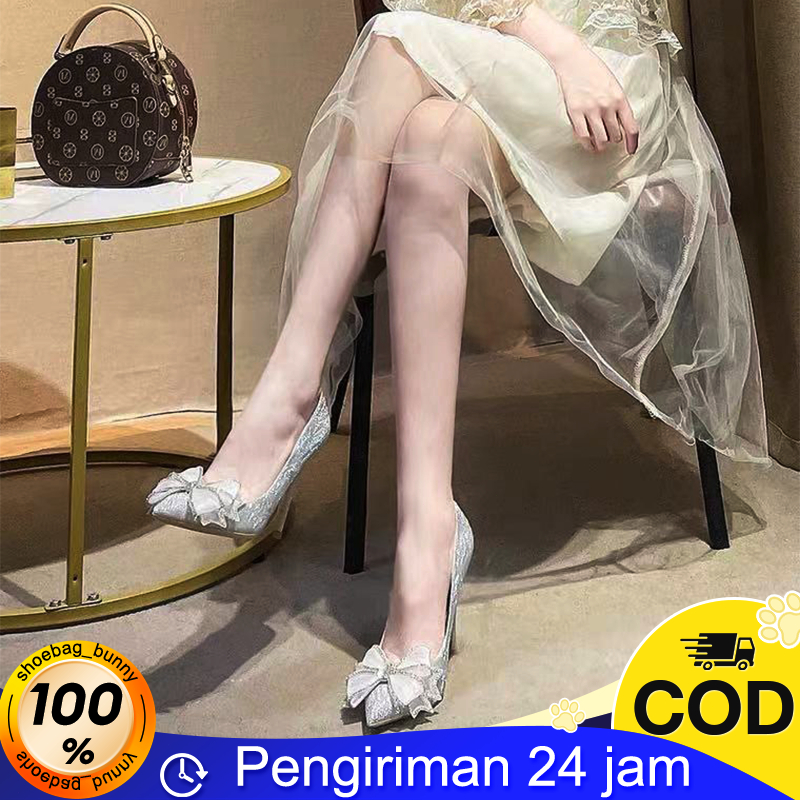 COD Sepatu Hak Tinggi Wanita Pointed Toe Pump Stiletto High Heels Runcing Import 7cm