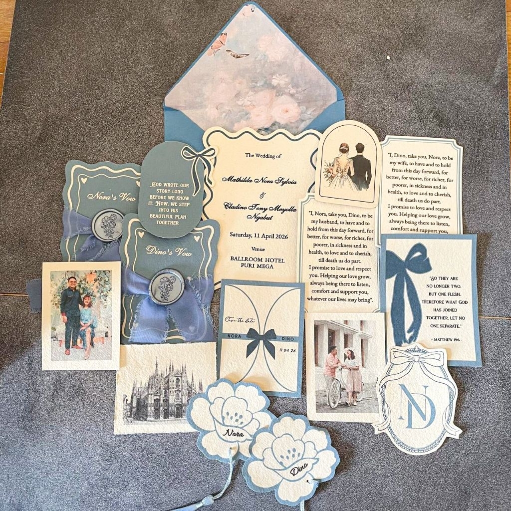 [BISA CUSTOM WARNA] Keepsake Wedding Vows Wedding Calligraphy Invitation Undangan Pernikahan Handmad