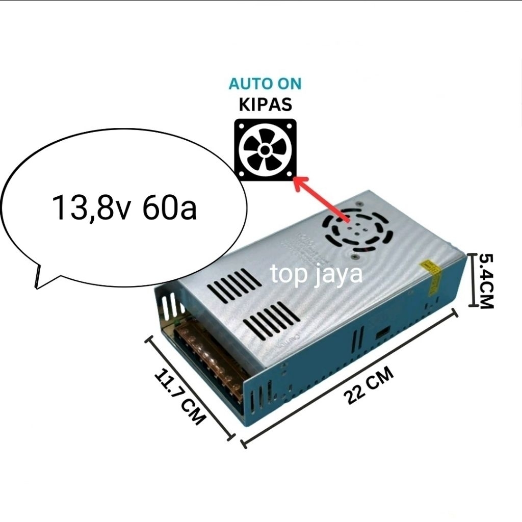 POWER SUPPLY SWITCHING 60A 13.8 V(13.8 VOLT ) MURNI BAVWAAN ASLI