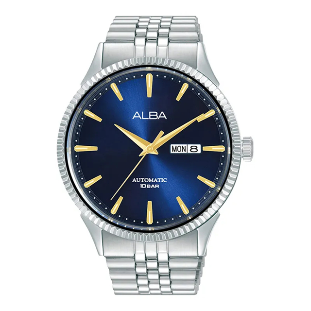 Alba Mechanical AL4237X1 Automatic Man Blue Dial Stainless Steel - Jam Tangan Alba Original