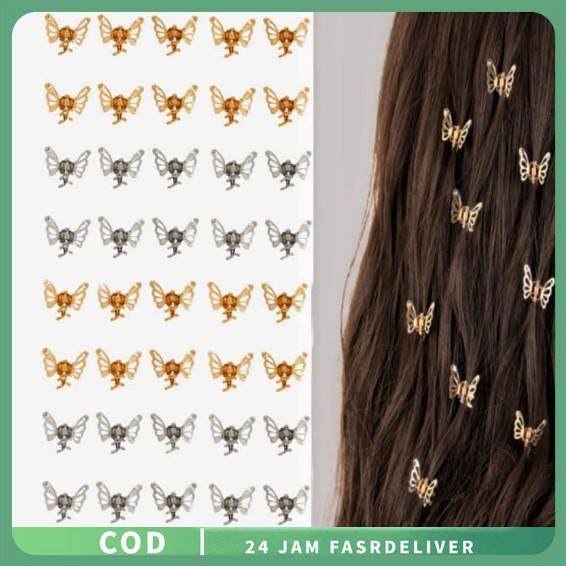 10/20pcs Ring Hijab Jepit Kupu-Kupu Ring Hijab Clip Cincin Rambut Tipis Di Samping Klip Rambut Gimba