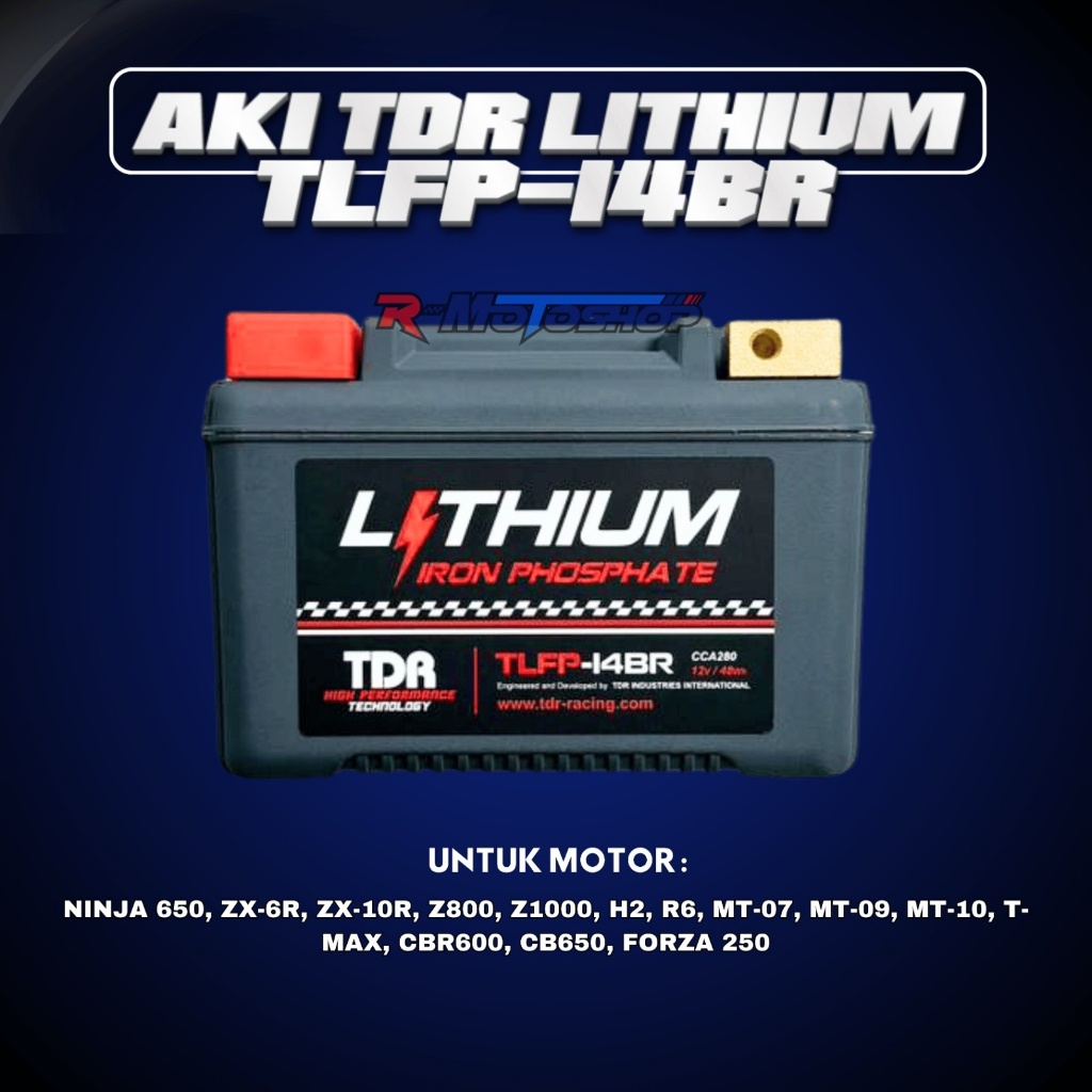RMotoshop | AKI TDR LITHIUM UNTUK MOTOR, Kawasaki ZX25R/ZX10R, Yamaha R6/MT07, Honda Forza 250/CBR60