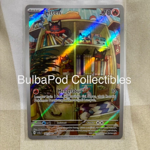 Pokemon TCG Indonesian Litten SV5s 147/142 AR Paradoks Andalan
