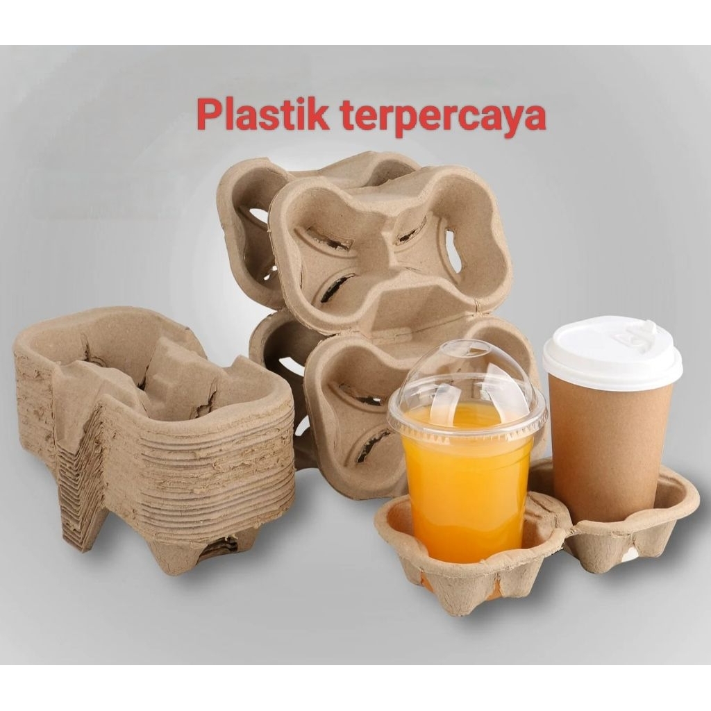 2Cup & 4Cup Isi 1pcs Tray Drink Holder Paper Tatakan minuman kertas