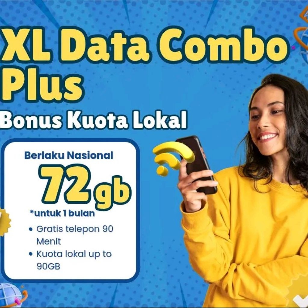 Voucher Paket Data XL Combo Plus 72GB / Kuota Internet XL