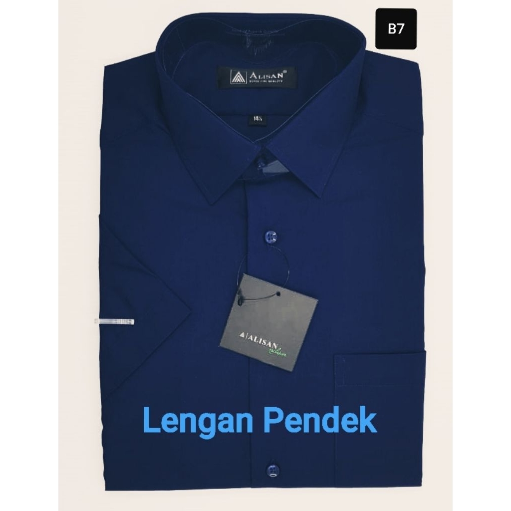ALISAN Kemeja Pria B7 ( Biru Dongker ) Lengan Pendek Original Reguler B7 ( Biru Dongker )