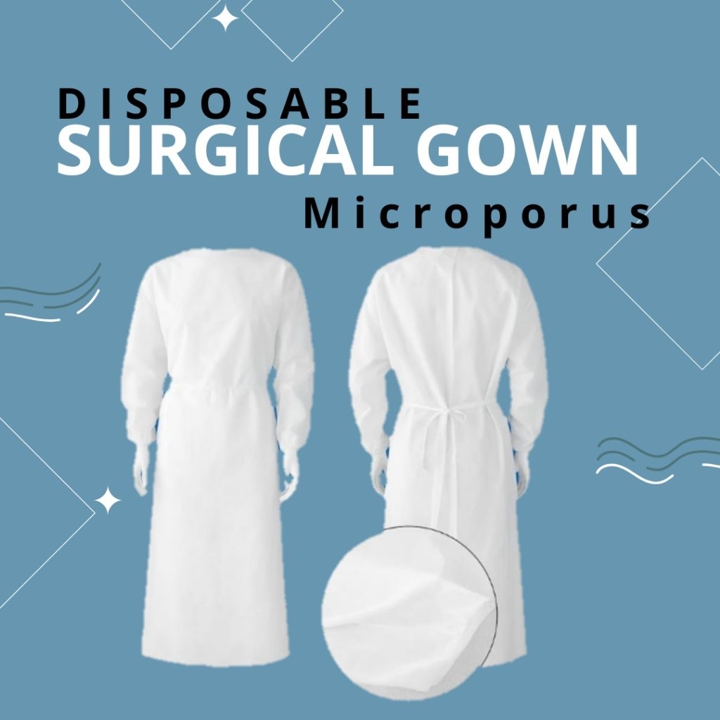 APD Surgical Gown Bahan Microporus 50 sgm