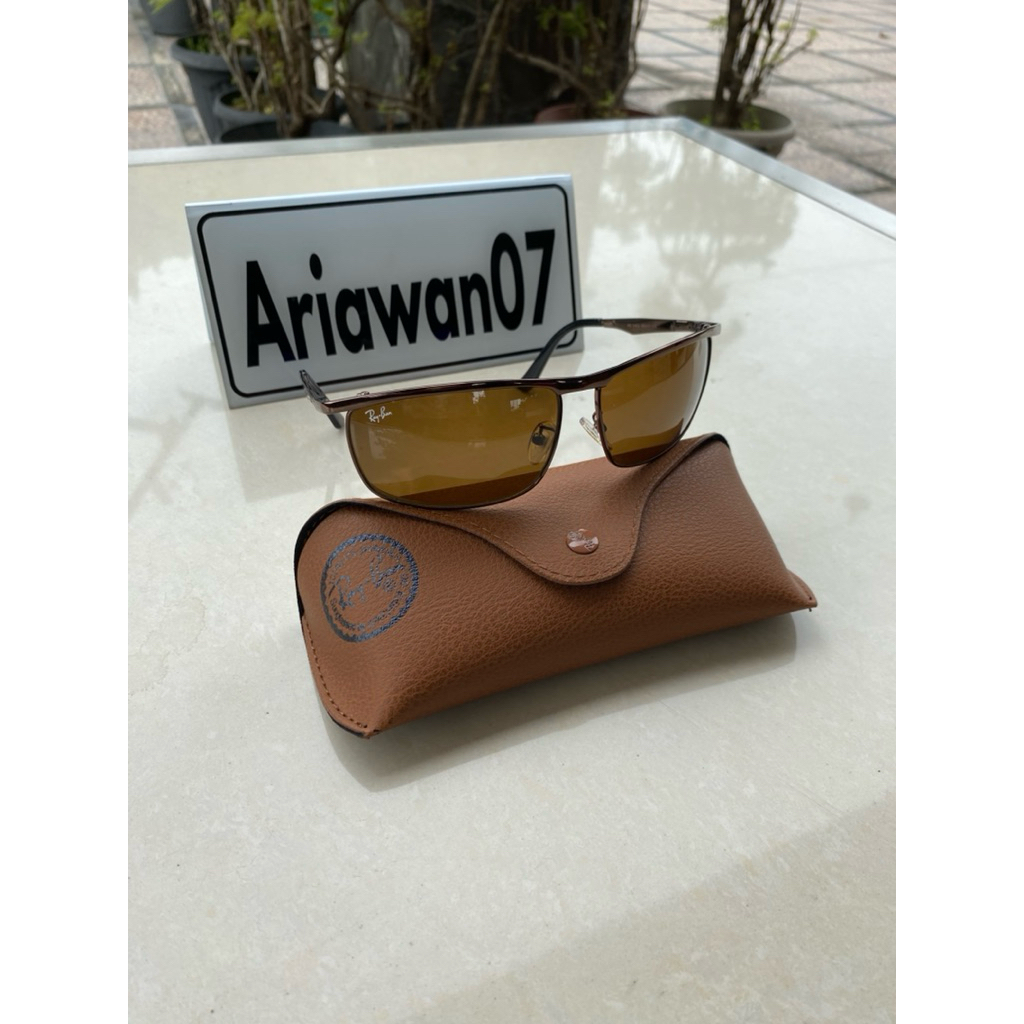 kacamata ray-ban rb 3462 model sport full brown sz 68