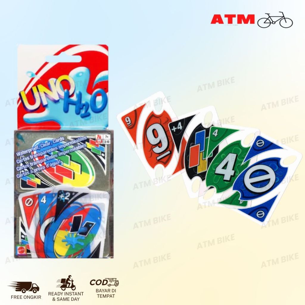 PALING MURAH Card H2O kartu uno tahan air plastik anti air anti sobek waterproof MAINAN EDUKASI ANAK